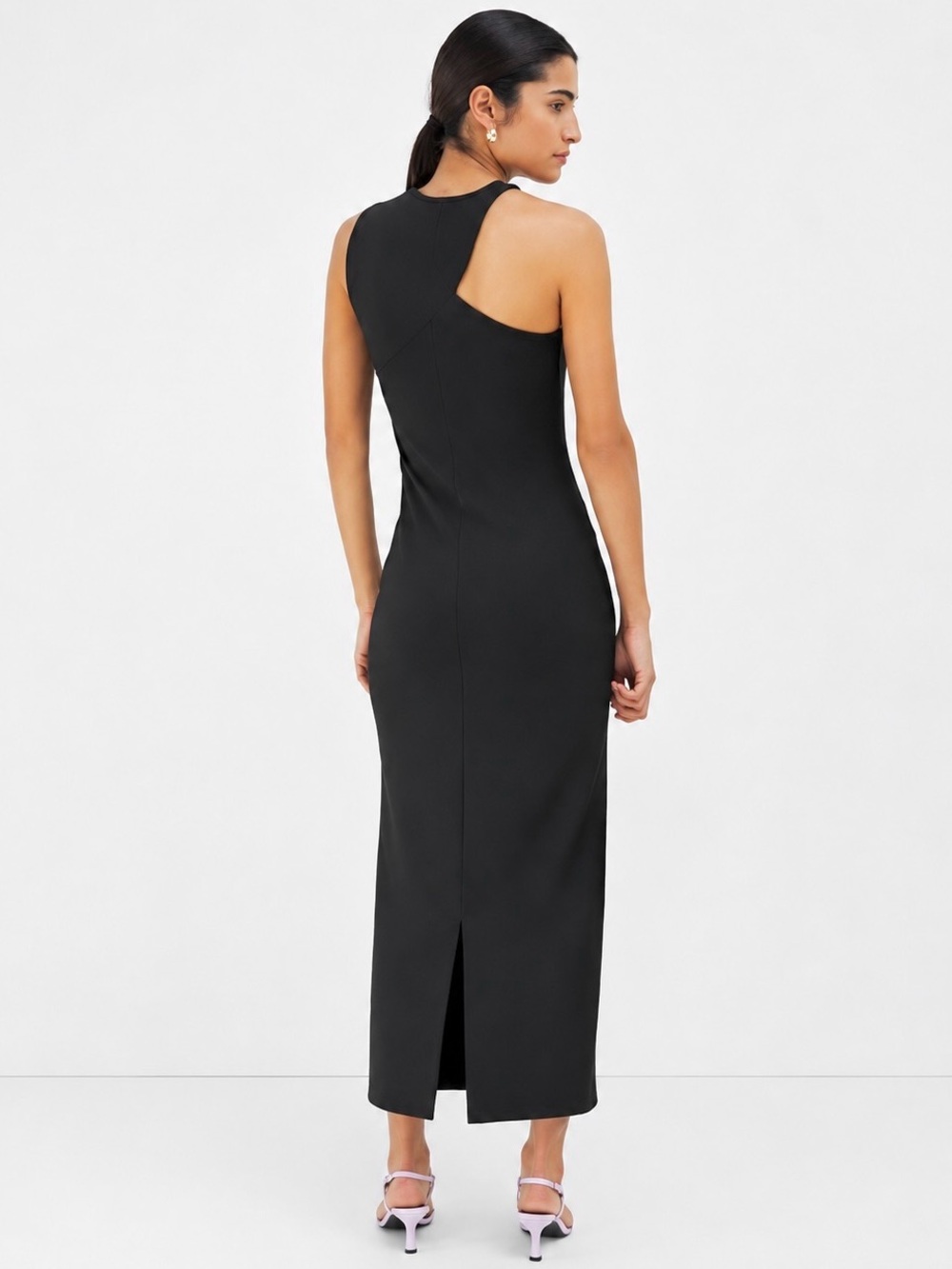 Marcella NYC Sabrina Dress Ponte Cocktail Asymmetric Midi Size XS - Picture 5 of 16